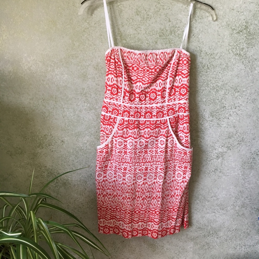 Strapless Red Dress With Pockets